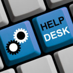 Blaue Computer Tastatur: Helpdesk